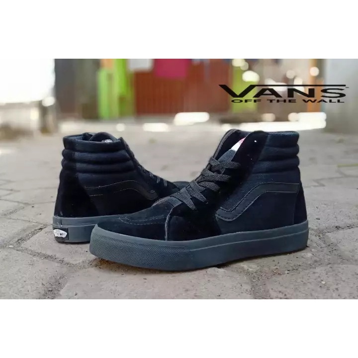 [ BISA COD ] PREMIUM SK8 HIGH FULL BLACK MURAH VANS13 TINGGI