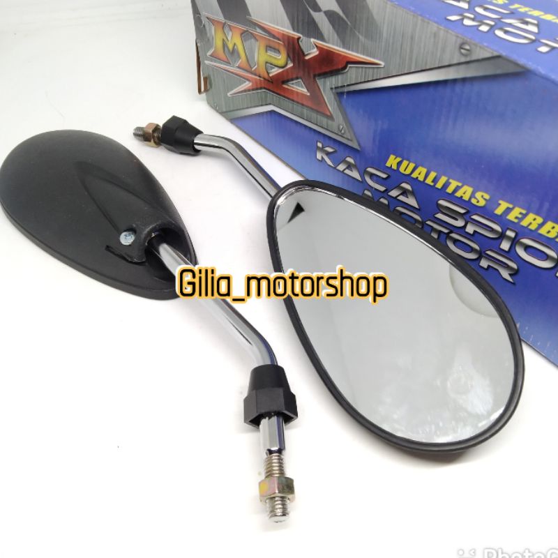 Spion Standar Model Satria FU Mirror Putih Gagang Chrome Drat Suzuki