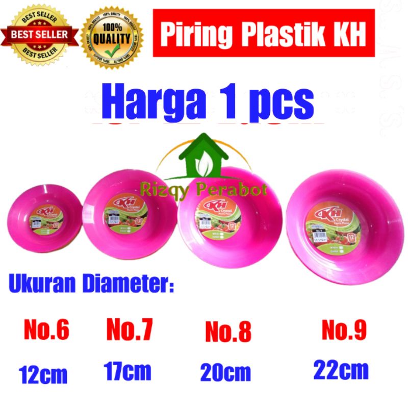 Piring Plastik KH warna 1 pcs  / Piring Plastik Murah Warna Lusinan