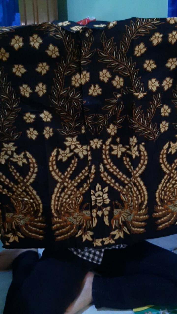 Ready Batik Hrb026 Kenongo Kemeja Hem Pendek Padi Pekalongan M L Xl Murah Keren Bati Pria Wajik Biru