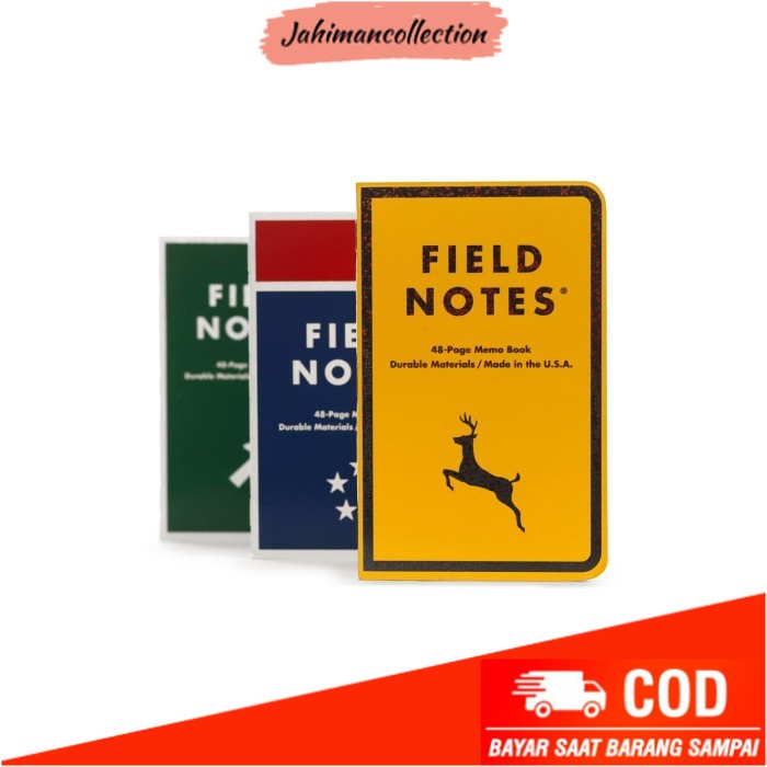 

✨ BISA COD ✨ Notebook Field Notes Mile Marker 3 Pack Dot Graph Paper Stationeries