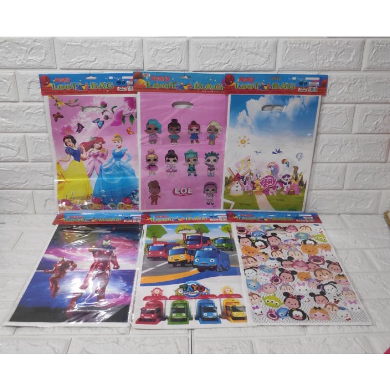 Kantong Plastik  bingkisan ulang tahun / plastik karakter anak / plastik