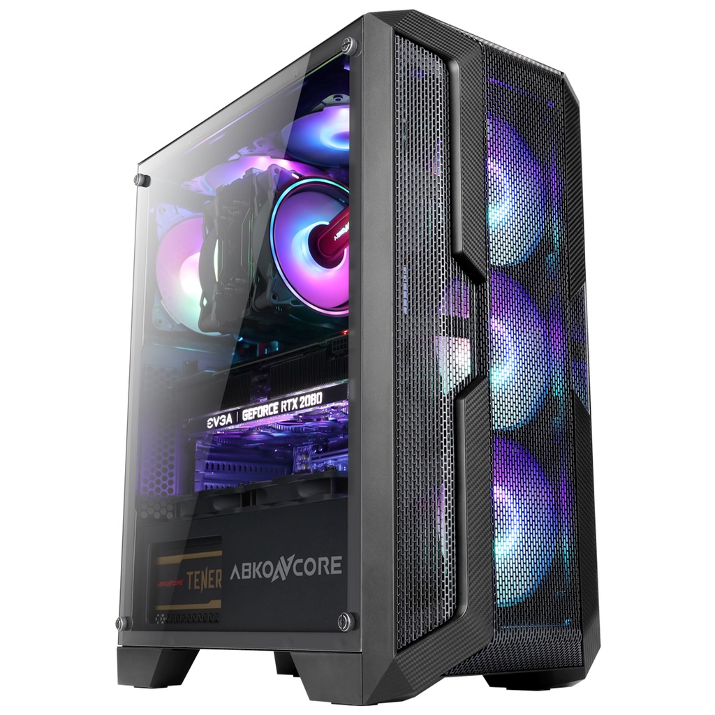 Gaming Case Abkoncore Helios H250X (4 Fan) Casing Komputer Tempered