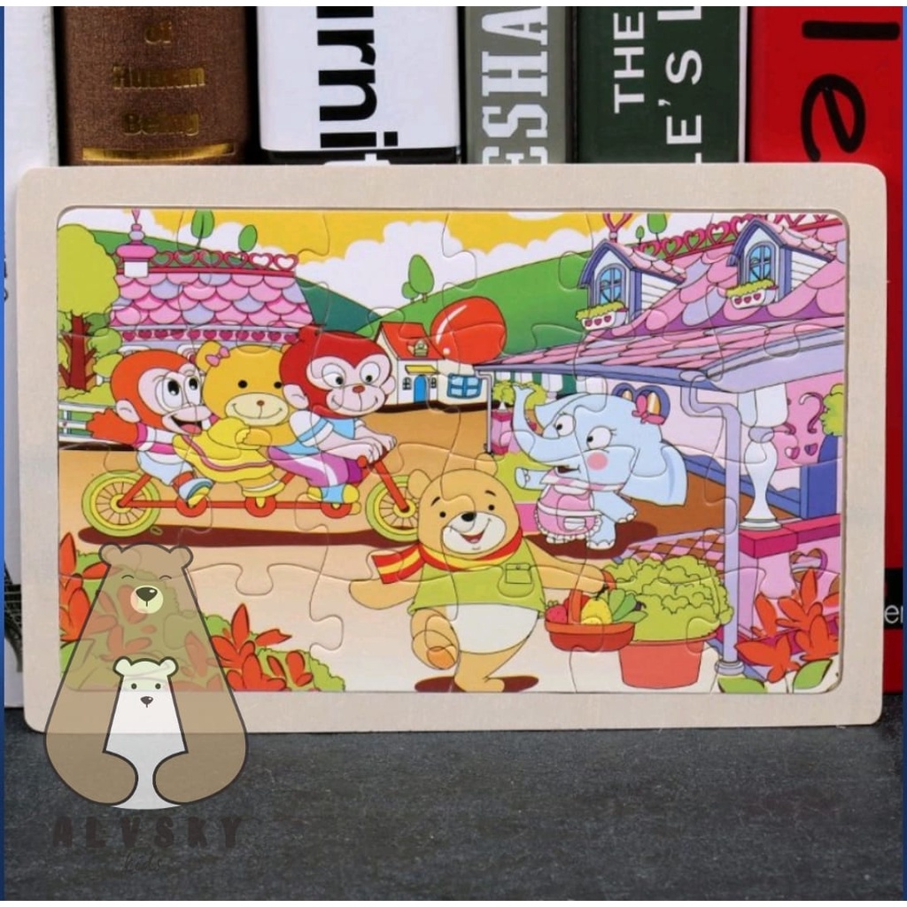 MAINAN EDUKATIF / JIGSAW PUZZLE / PUZZLE KAYU GAMBAR 24 PCS LUCU