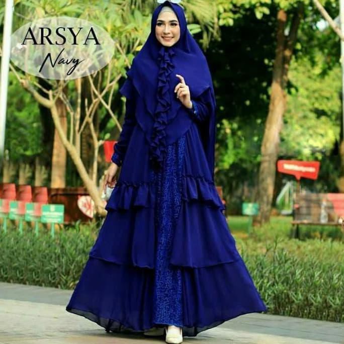 Syari Bergo Susun Brukat Arsya