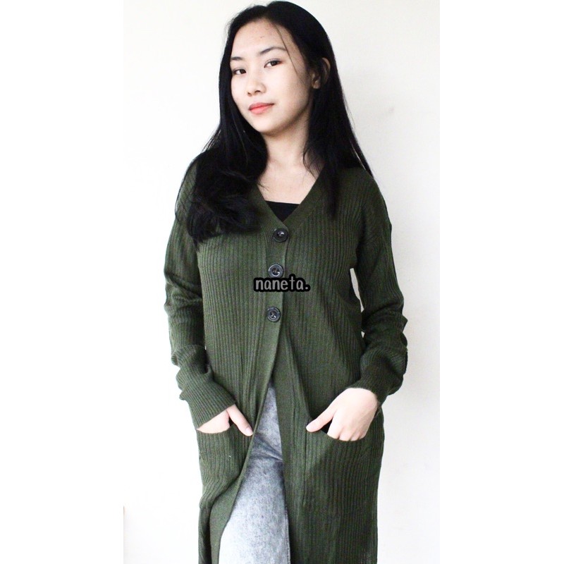 BELLE KCG LONG CARDIGAN / ALL SIZE-army