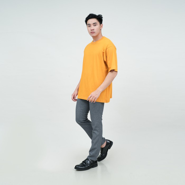 Houseofcuff Kaos Oversized T-shirt Pria Unisex Tebal Oversize Mustard