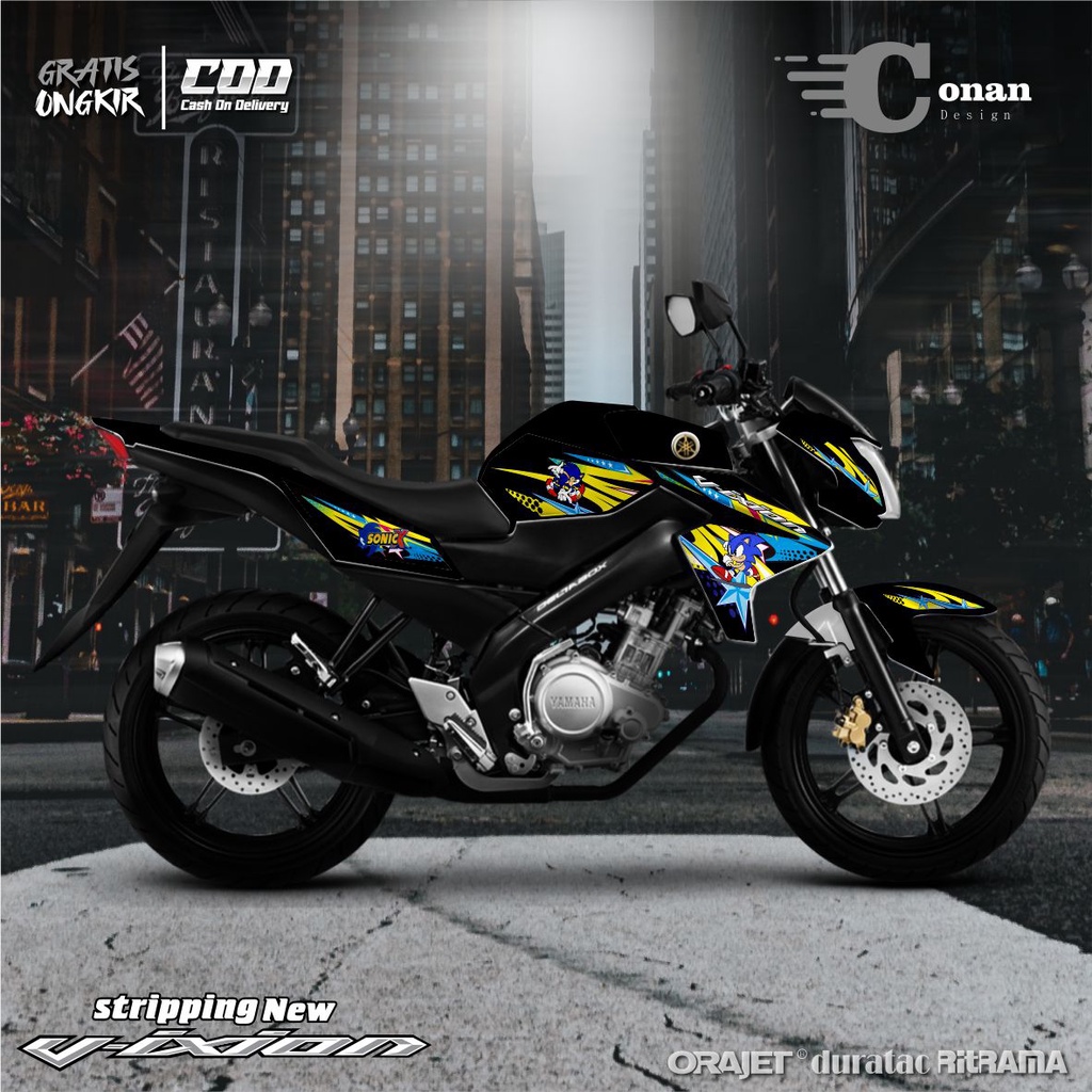 Aksesoris Stiker Variasi Yamaha Vixion New - Sticker Variasi Striping Vixion New List Sonic (COD)