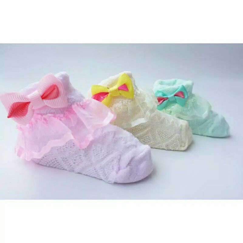 NEW-3PCS KAOS KAKI BAYI OREO RENDA-KAOS KAKI BAYI PEREMPUAN-KAOS KAKI BAYI LUCI