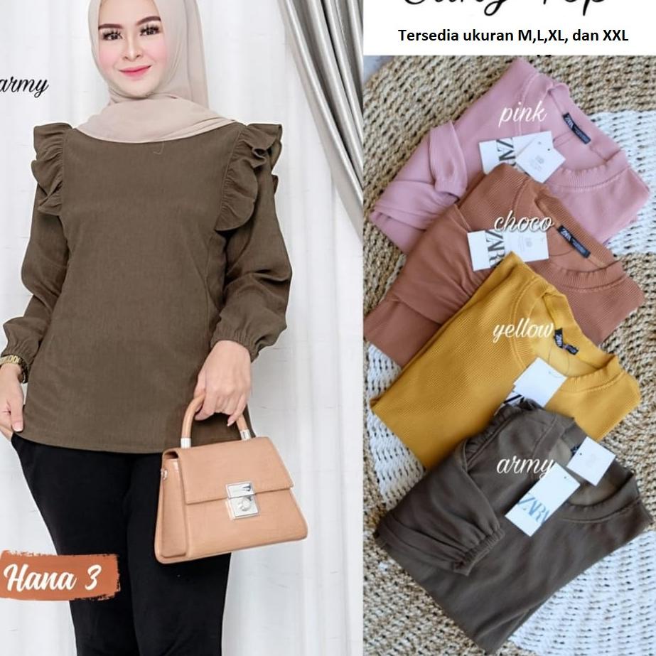 Serbuuuu.. Atasan Suky Top Blouse Lengan Panjang Bahan ITY Crepe / Atasan Kekinian / Atasan Murah