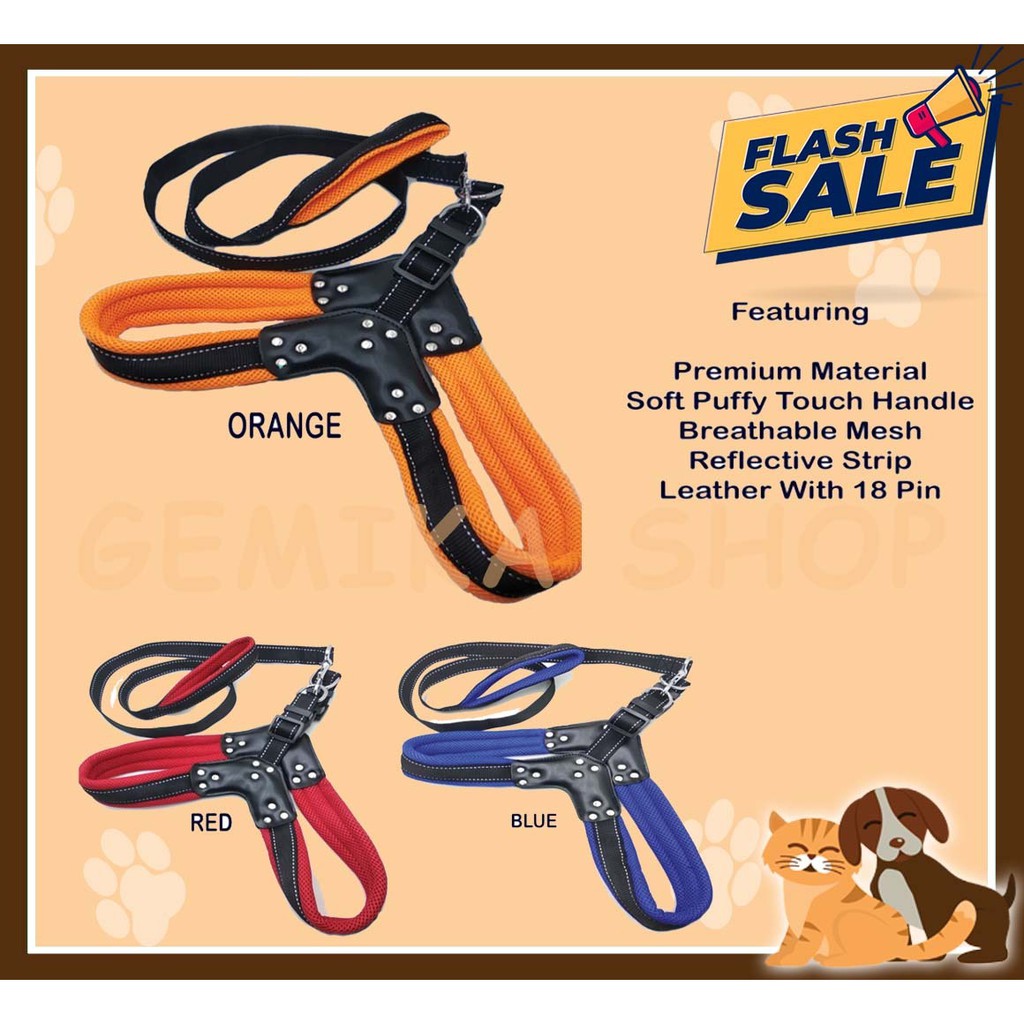 TALI TUNTUN ANJING COMMAND JUMBO LEASH + HARNESS ( CP29XL)