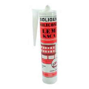 Lem Silikon Silicone SOLIGEN 310ml Kaca Aquarium Putih Bening Hitam