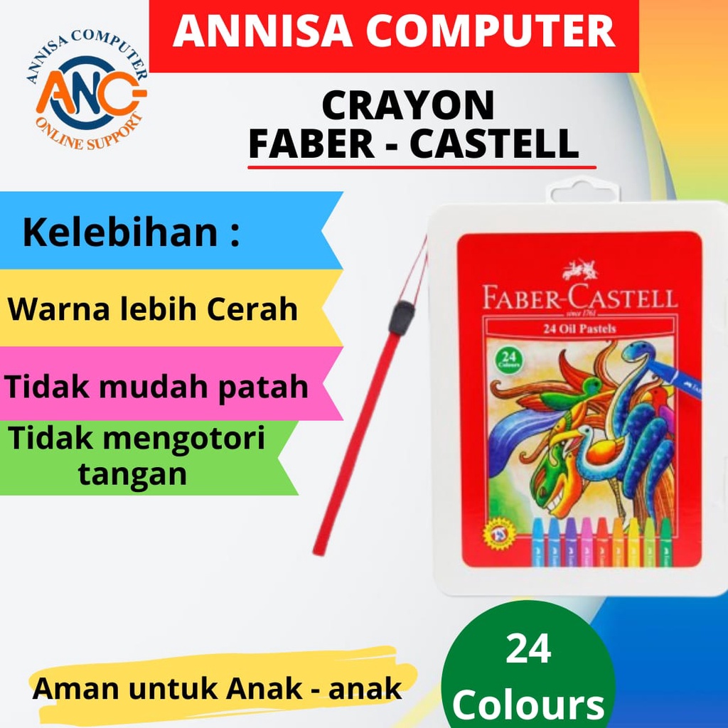 

Crayon Faber - Castell Hexagonal Oil Pastels / Krayon 24 Warna / ORI