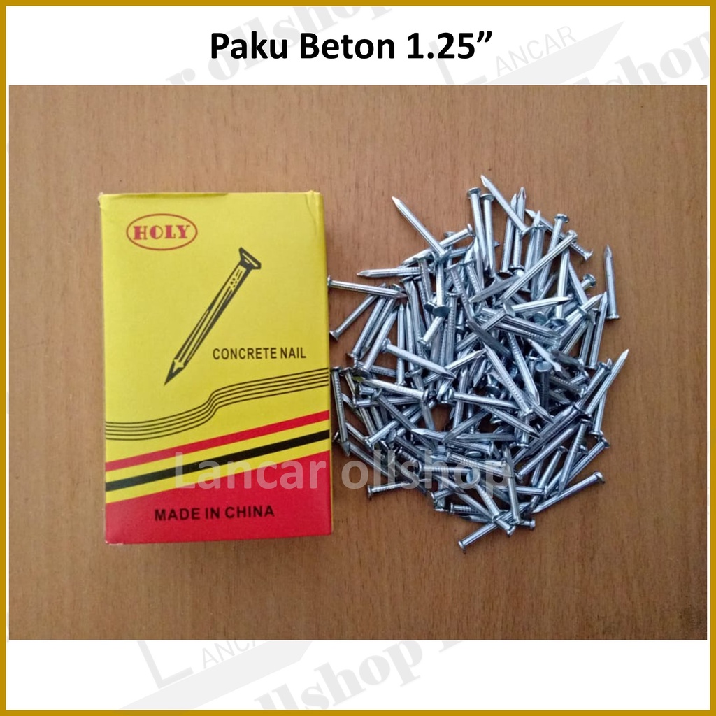 Paku beton putih 11/4,11/2,2,21/2,3,4,5,inch 3 ons/kotak / Paku tembok