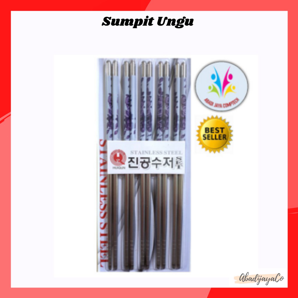 Sumpit Chopstick chopsticks Korea Jepang Cina Sujeo Stainless Steel 22