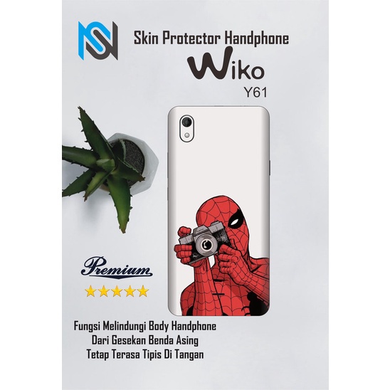 Isi 2pcs Garskin Hp Wiko Y61 Motif Spider Free Custom Motif (Bisa COD)