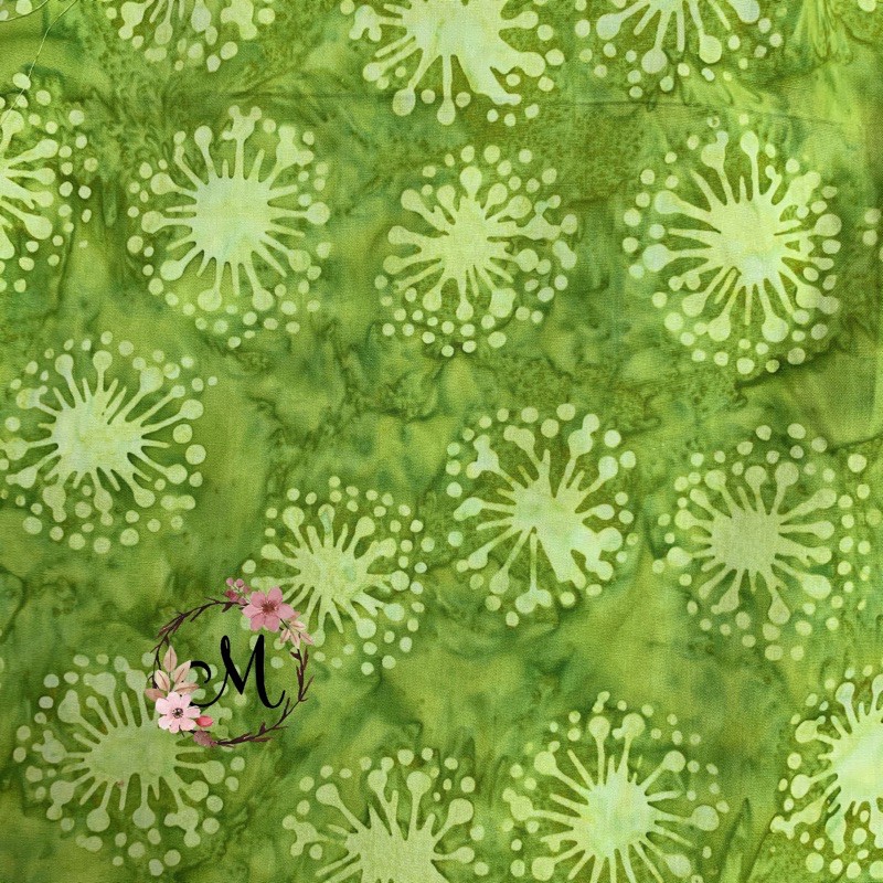 Perca kain katun batik bali - batik smoke - hijau