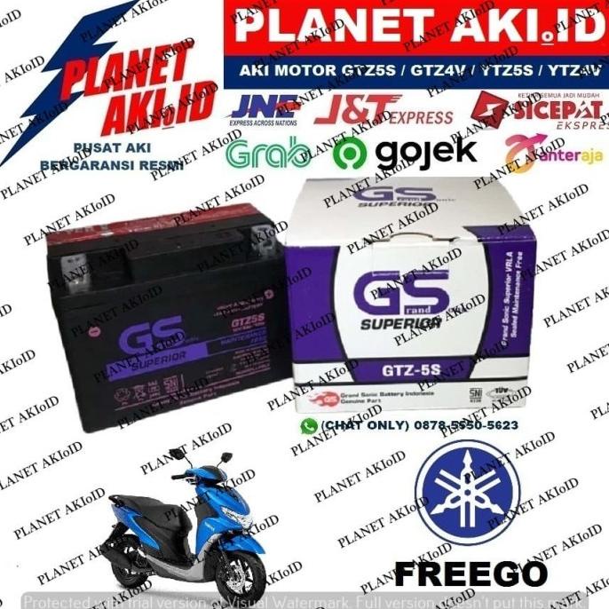 Aki Motor Yamaha Freego GTZ5S GS Y Accu Kering MF planeta76 Ayo Beli