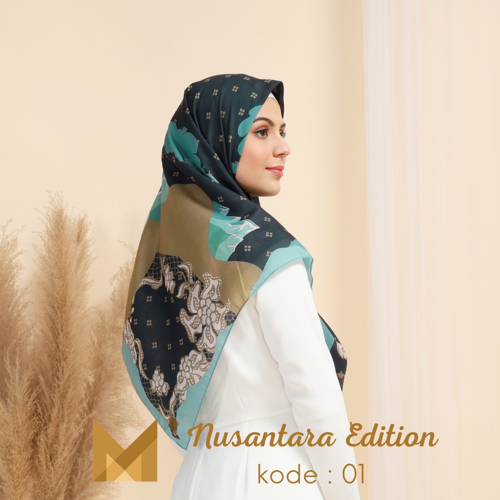 Meirista Hijab Nusantara Edition 01 | Kerudung Segi Empat Lasercut Segiempat Voal Premium Printing