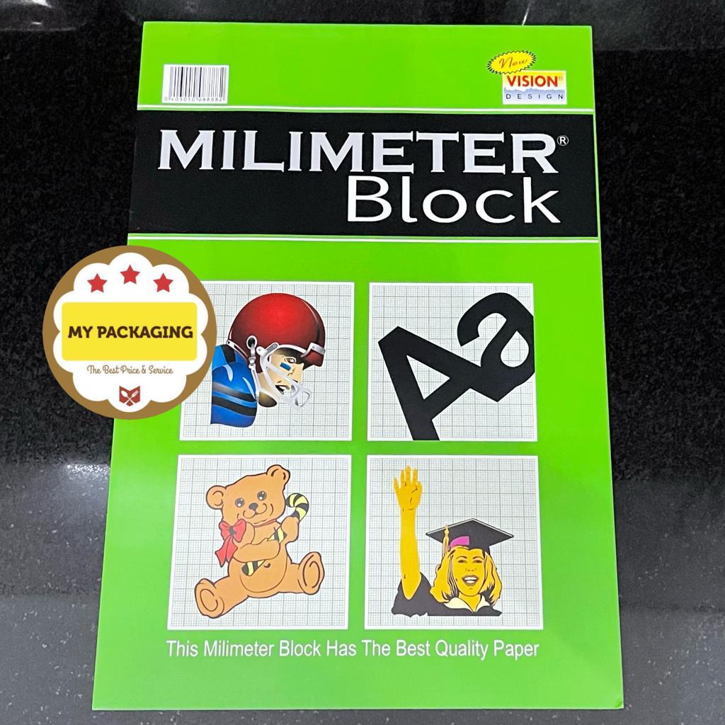 Buku Millimeter Block F4 Gambar Sketsa Arsitektur Desain Interior Eksterior /  Milimeter blok