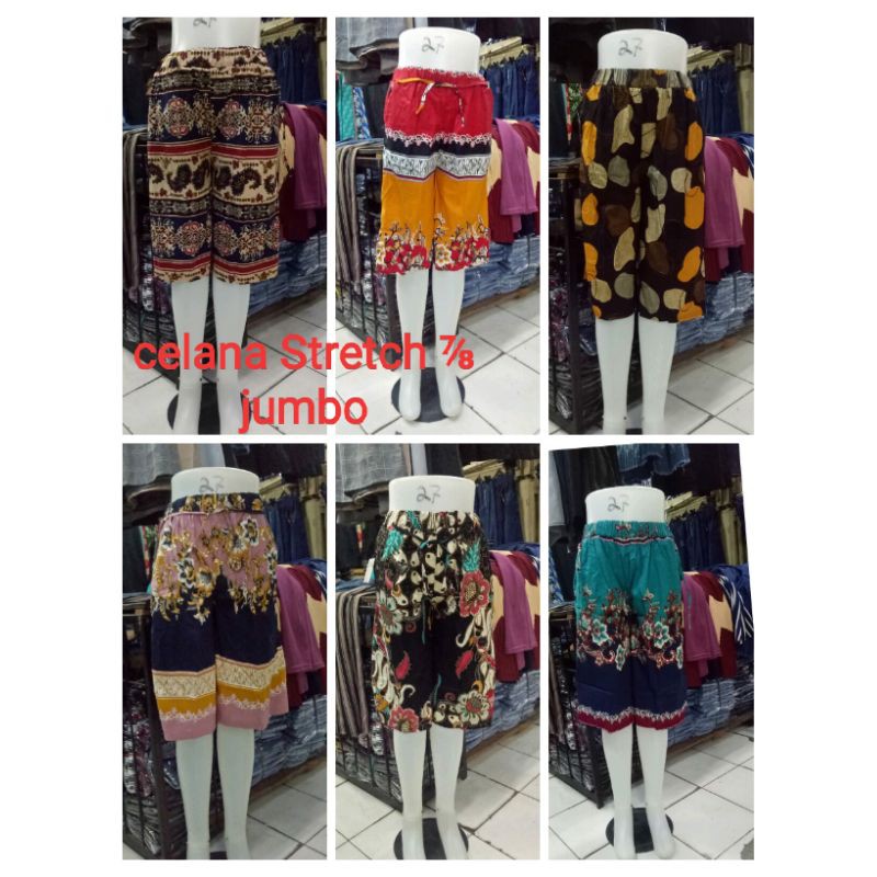 Celana kulot batik 7/8 jumbo XXL