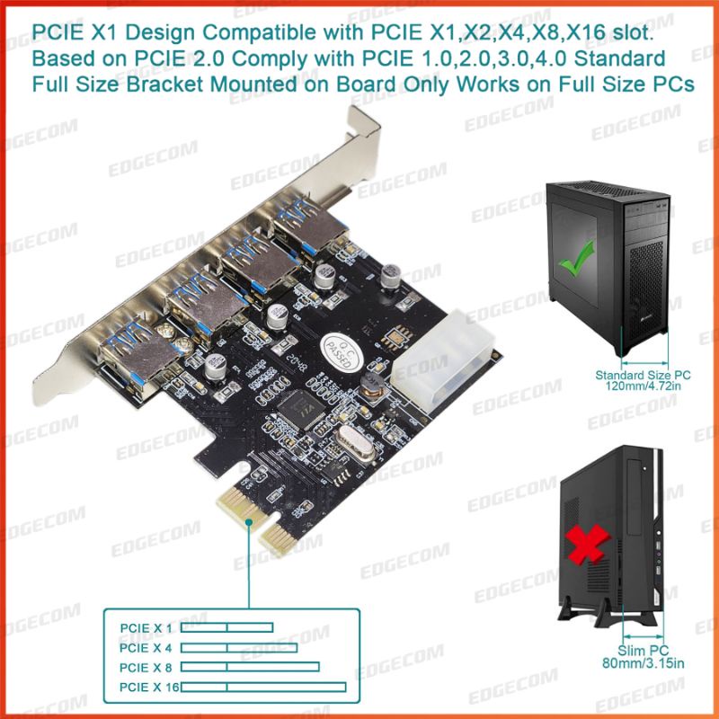 PCIE / PCI Express USB 3.0 4 Port NETLINE