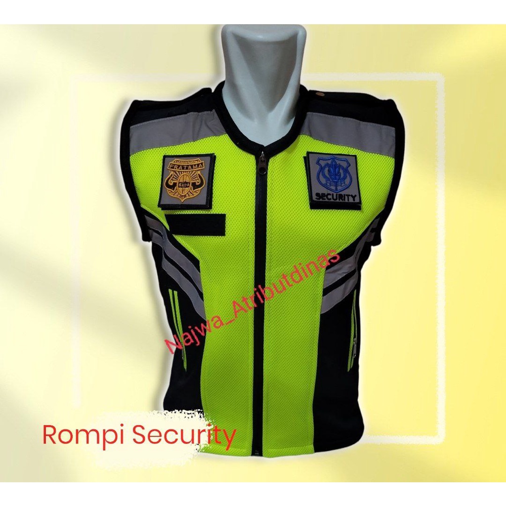 Rompi Security Terbaru | Rompi Security Bahan Tebal | Rompi Security Bahan Jala Mess Tebal