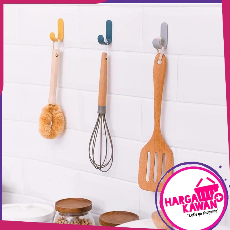 Gantungan Tempel  Kait Kuat Bentuk J Serbaguna Pilih Warna