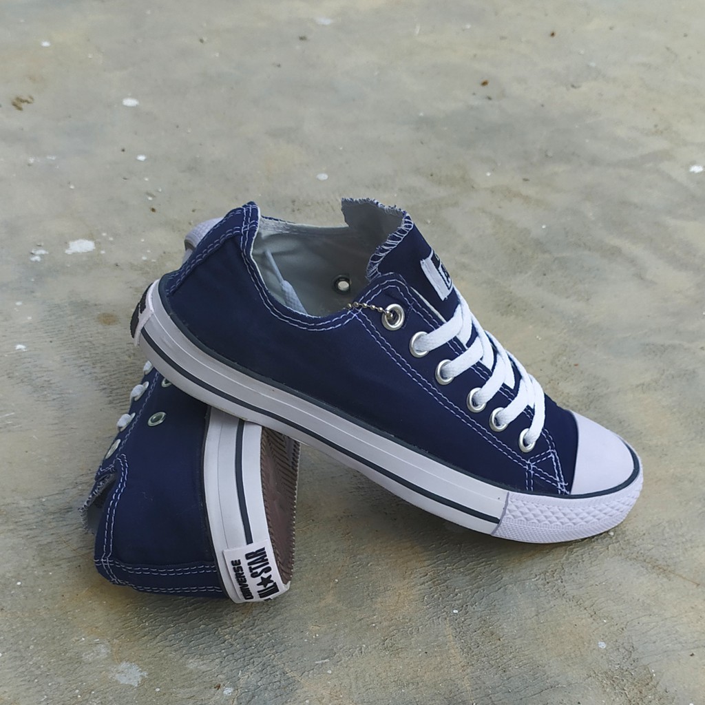 BISA COD SEPATU CONVERSE LOW  ALL STAR PENDEK PRIA WANITA NAVY FREE BOX