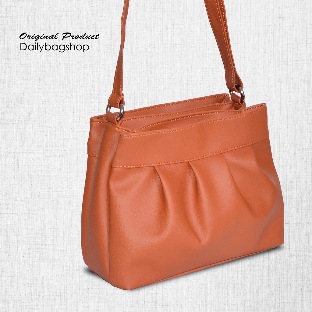 Tas Selempang Bahu Wanita Sling Bag Sap 3 Ruang Aster Model Trendy Unik Viral Kulit Multifungsi