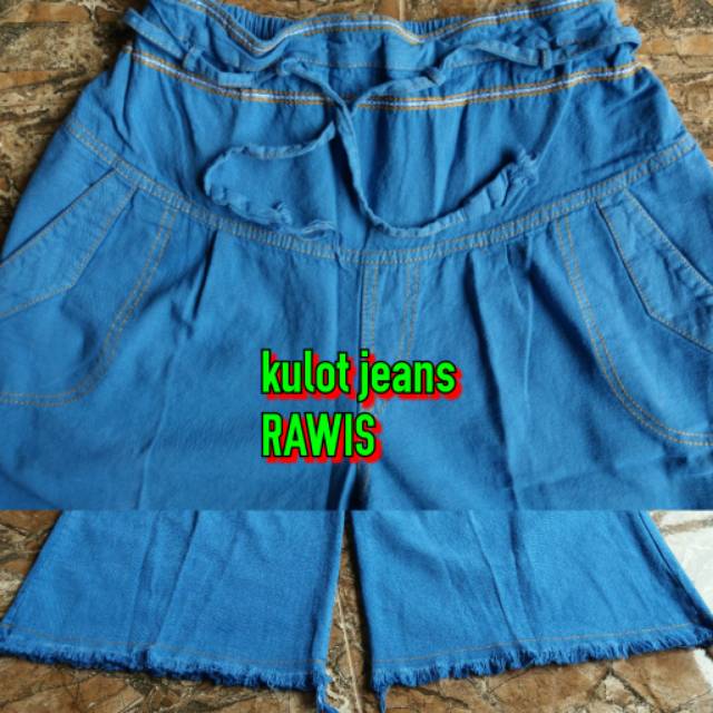 CELANA KULOT JEANS WASHED RAWIS