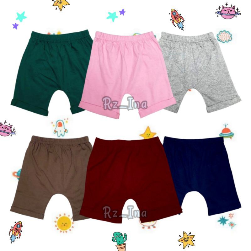 (6bln - 6thn) Celana Anak Pendek Polos Loopie Kids