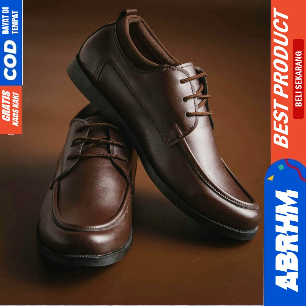 ABRHM X MERLIN Sepatu Formal Pria Sepatu Casual Pantofel Pria Sepatu Pria Casual Sepatu Kerja Cowok / Cowo Kuliah Kantor Kondangan Gaya Keren Kekinian Original Murah Terlaris