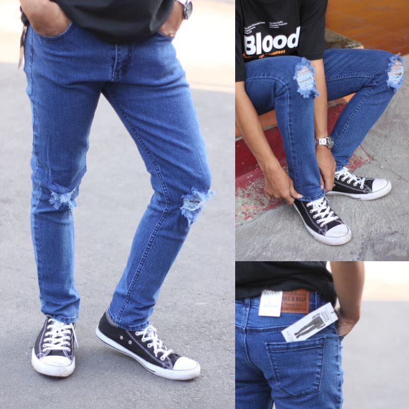 Celana Jeans Panjang Sobek hitam Ripped Jeans panjang hitam sobek panjang hitam