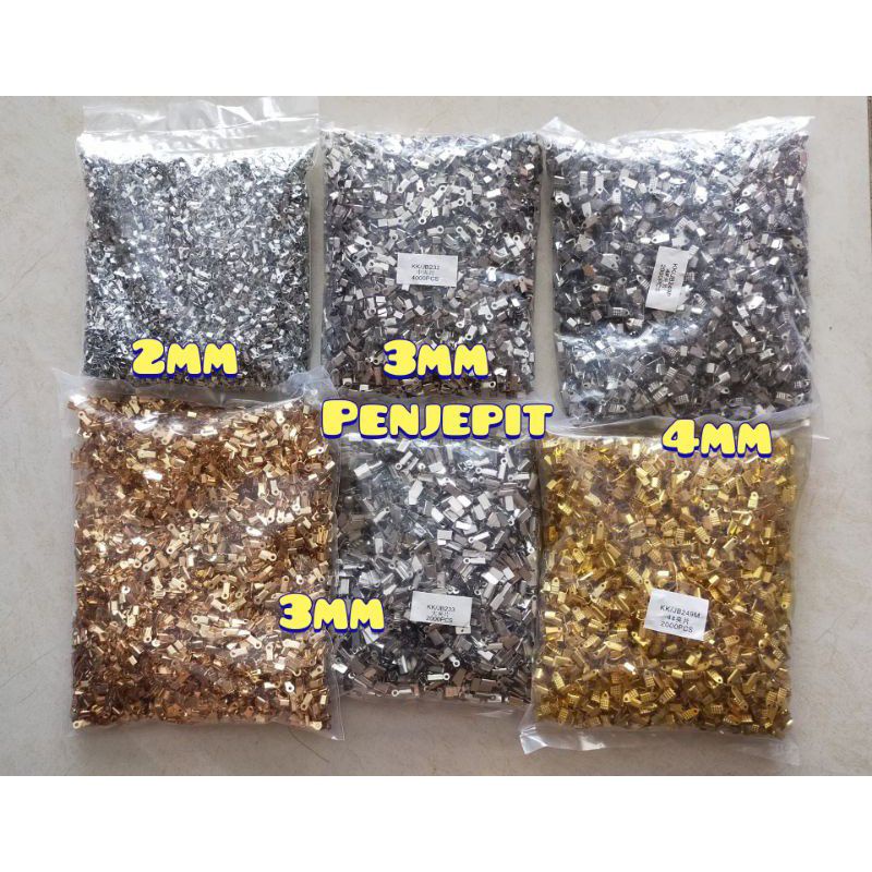 penjepit stoper 2mm 3mm 4mm pak besar kait tali penjepit tali