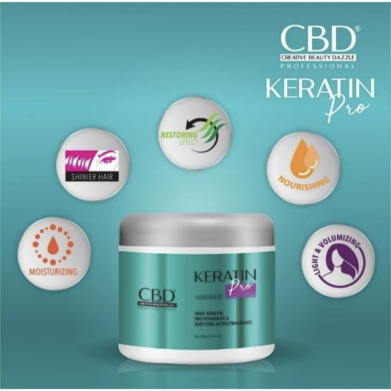 CBD Professional Keratin Pro Daily Use Hair Mask (Masker Rambut/Treatment) 500gr