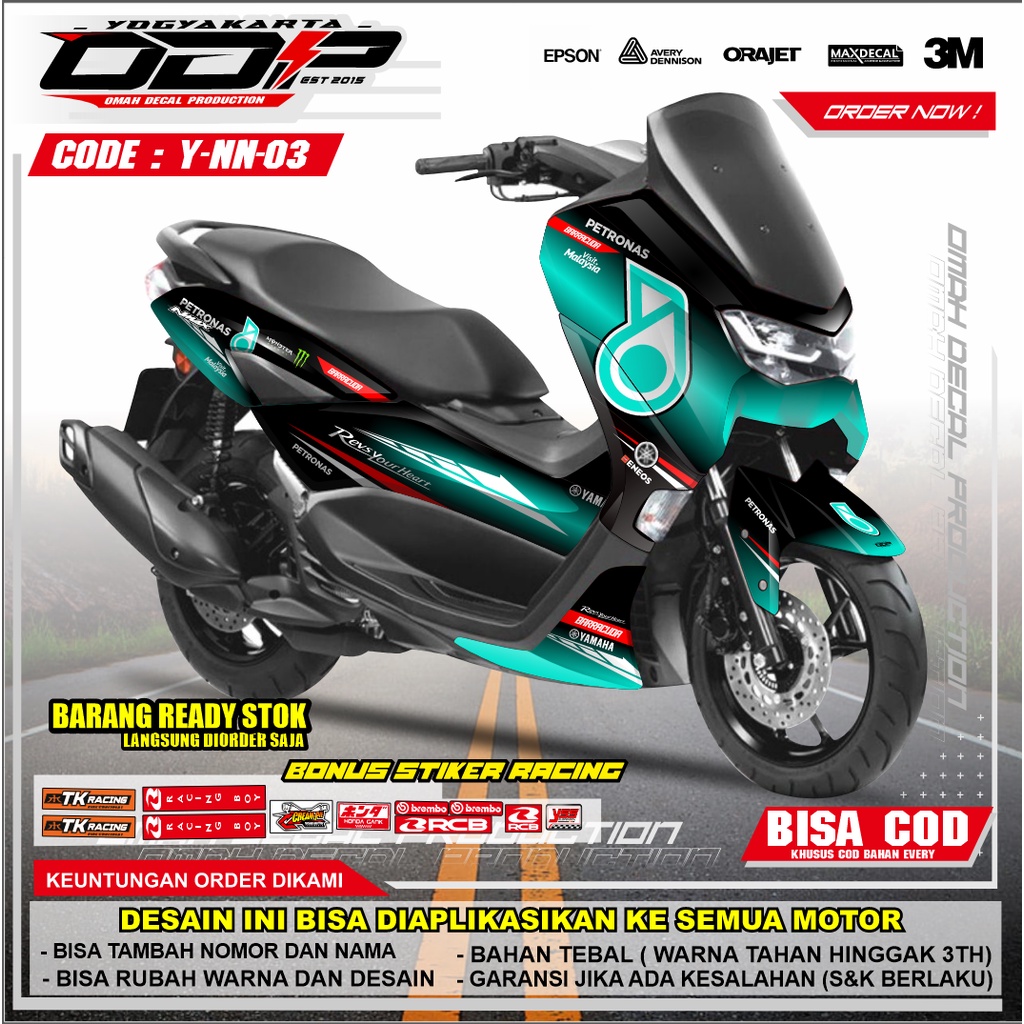 DECAL NMAX FULL BODY DEKAL STIKER STRIPING YAMAHA N MAX  NEW 2020 STIKER MOTOR MOTIF PETRONAS WARNA 
