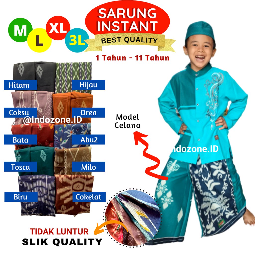 PREMIUM Sarung Anak Instant 1-11 Tahun Model Celana BEST