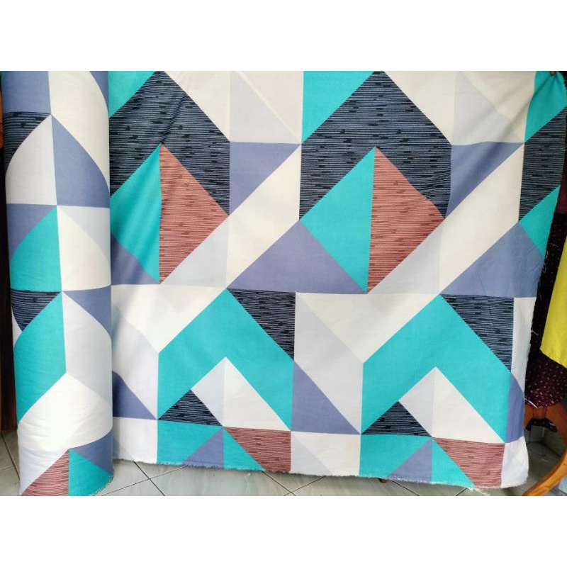 BAHAN KAIN SPREI MOTIF ABSTRAK TERBARU (LEBAR 240 CM)