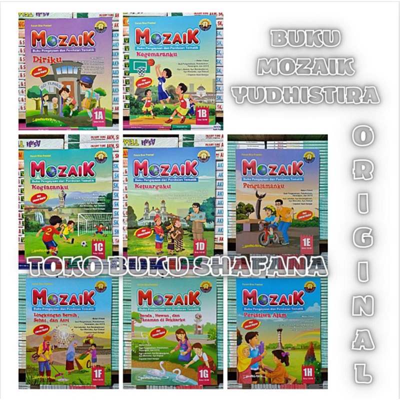 Buku Mozaik 1A 1B 1C 1D 1E 1F 1G 1H Yudhistira Kelas 1 SD K13 Edisi Revisi - Pengayaan &amp; Penilaian Tematik