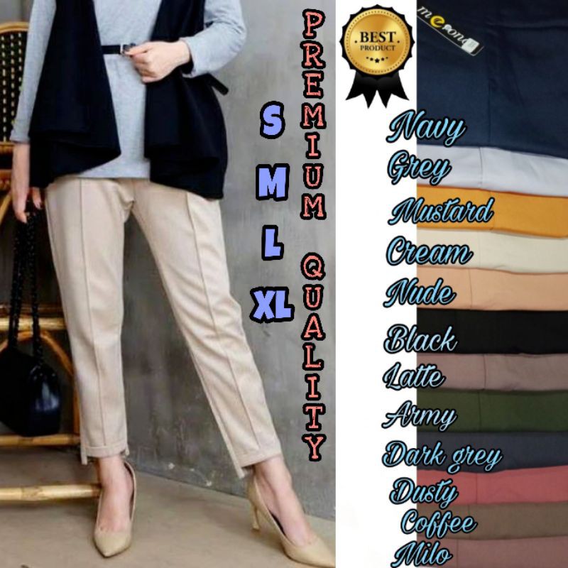 Celana Wanita Baggy Pants Garis Depan Drill PREMIUM Celana Baggy