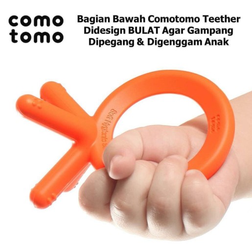 Comotomo Teether Biru – Teether Gigit-gigitan Bayi