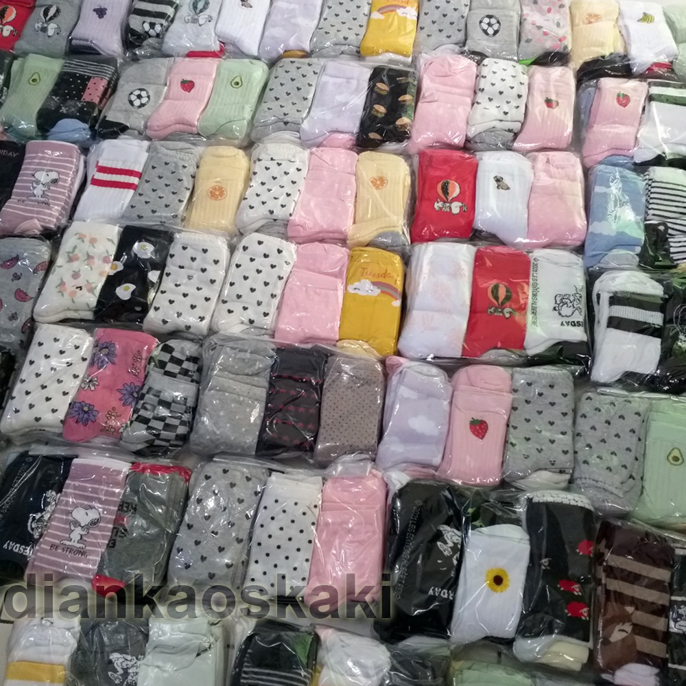 [ 12 PASANG ] KAOS KAKI PANJANG MOTIF DEWASA