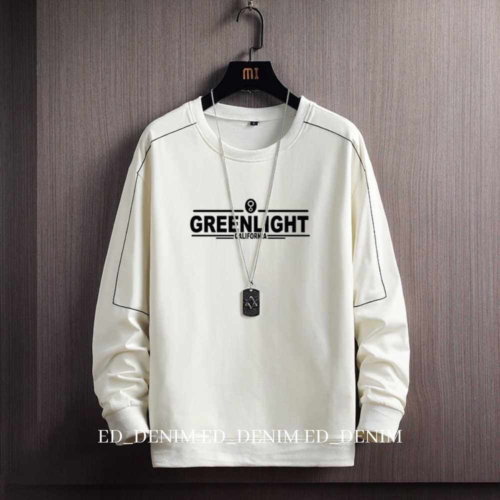 Sweatshirt Greenlight Pria Wanita Terbaru /  Crewneck Jumbo M - 3XL / Sweter Pria Distro Keren