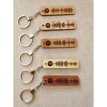 CUSTOM SPOTIFY panjang BARCODE KEY CHAIN/GANTUNGAN KUNCI MDF custom grafir//CUSTOM SPOTIFY long BARC