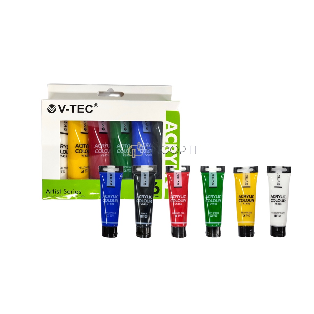 

Cat Akrilik VTEC VT-635 Acrylic Colours 6 Warna x 35 ML – Set SHSNP
