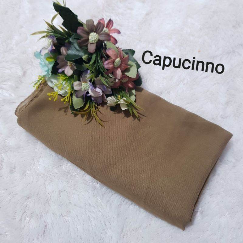 hijab BELLA SQUARE Pollycotton premium-Cappucino