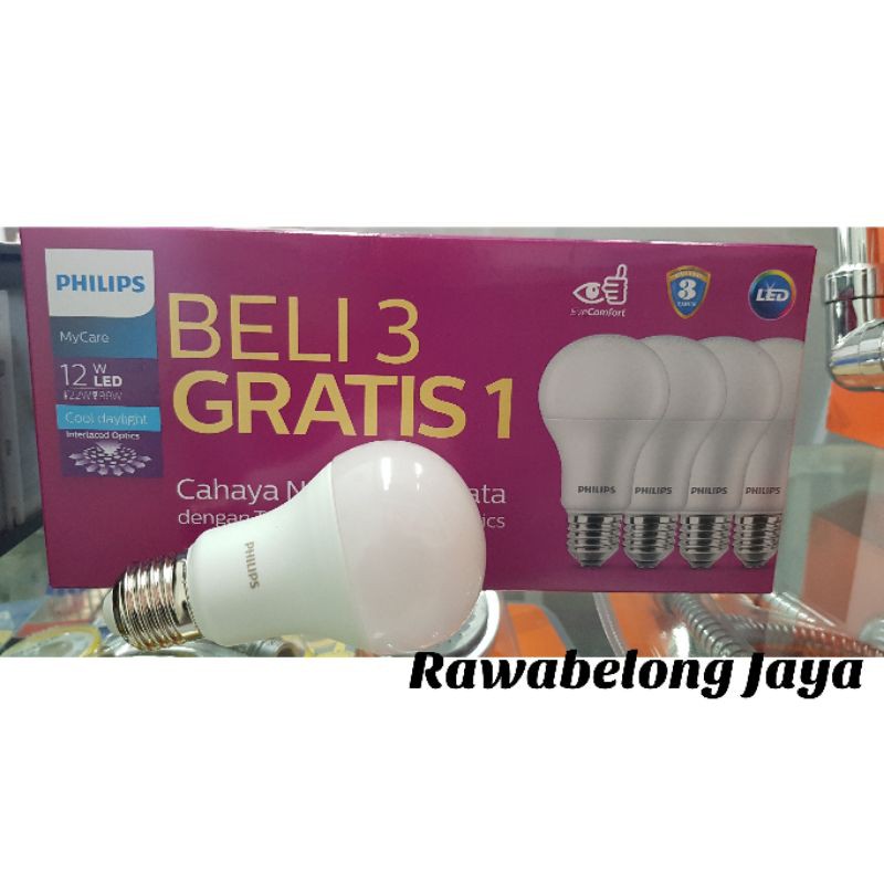 Lampu LED PHILIPS 12watt Beli 3 gratis 1