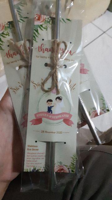 Souvenir Pernikahan Sedotan Stainless Steel Ramah Lingkungan