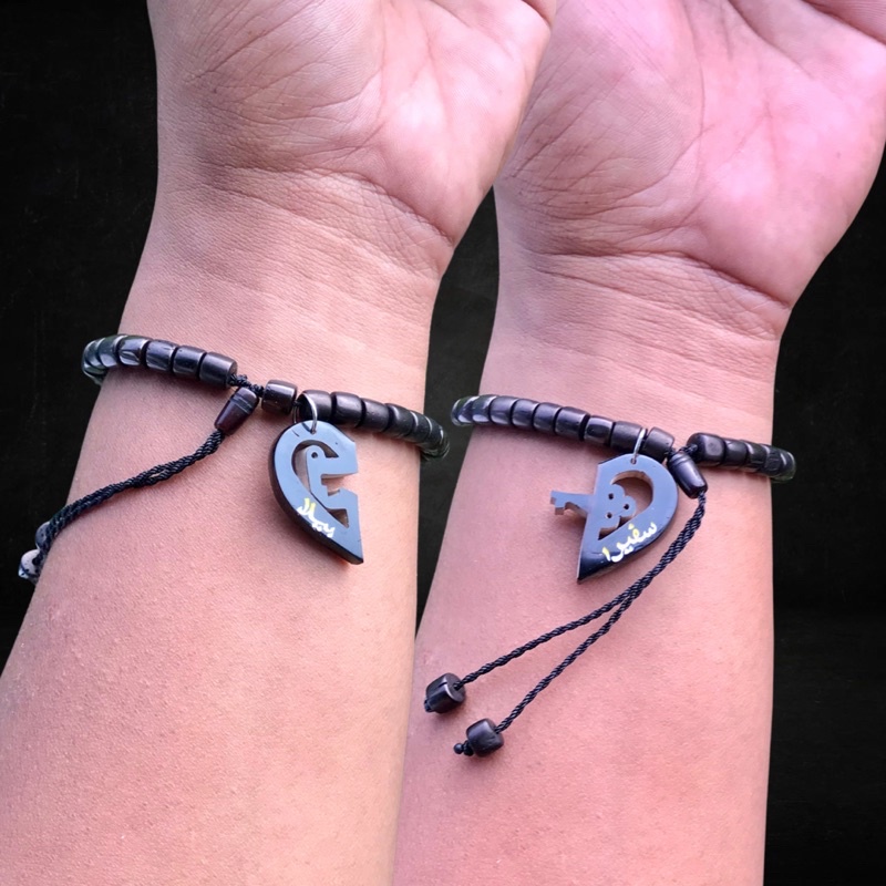 Gelang Couple Pasangan Kunci Gembok Custom Nama Harga 1 Pasang Kaokah Kokka Kaukah Kaoka Koka Kapel